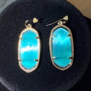 Kendra Scott Elle Gold Drop Earrings - Green